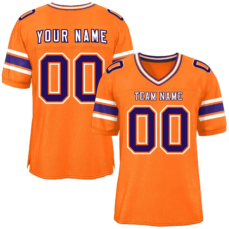 Custom Football Jerseys For Sports Conferences-Custom Orange Personalized Classic Authentic Football Jersey