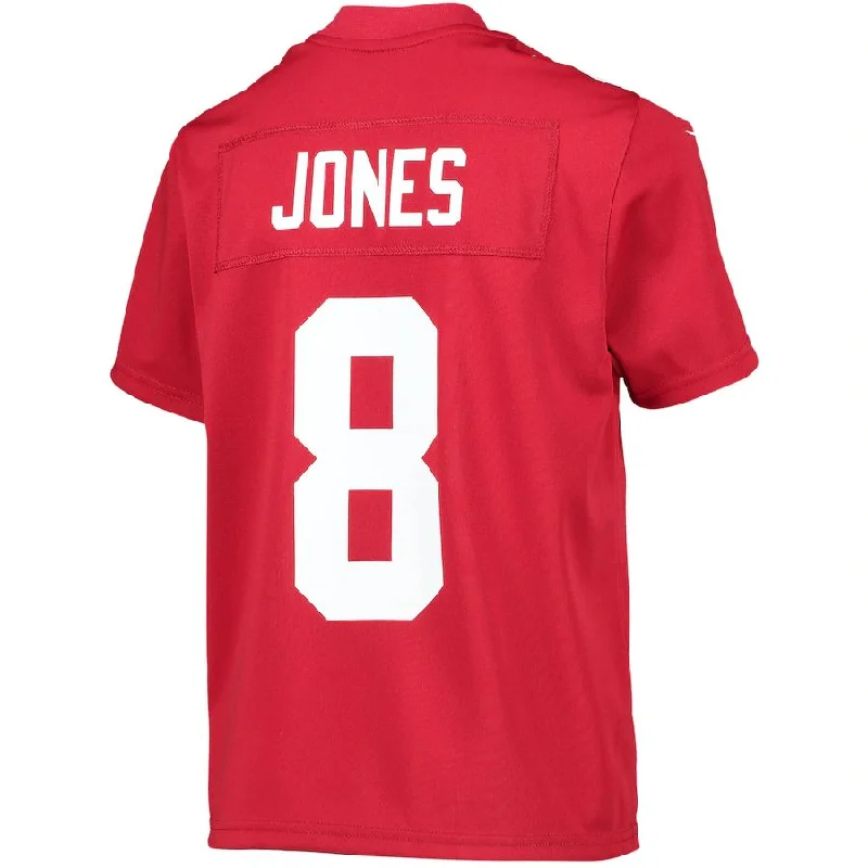 Custom Rugby Jerseys For Professional Teams-NY.Giants #8 Daniel Jones Red Inverted Team Game Jersey Stitched American Football Jerseys