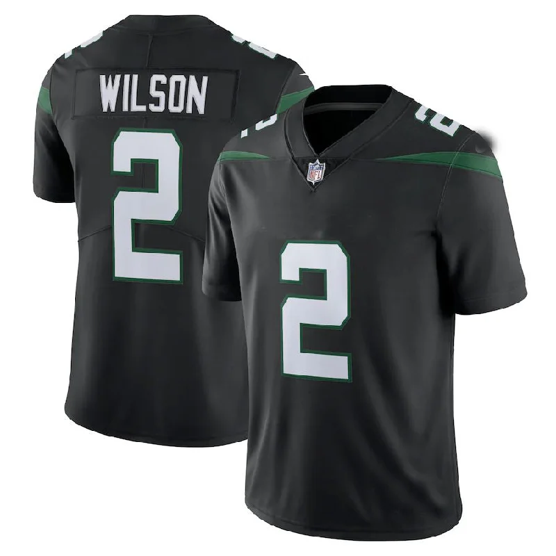 Custom Rugby Jerseys With Unique Color Schemes-NY.Jets #2 Zach Wilson Stealth Black Vapor Limited Jersey Stitched American Football Jerseys