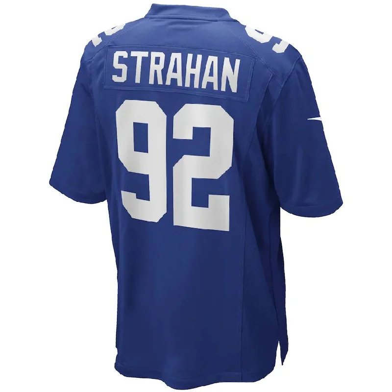 Custom Rugby Jerseys For Coaches-NY.Giants #92 Michael Strahan Royal Game Retired Player Jersey Stitched American Football Jerseys