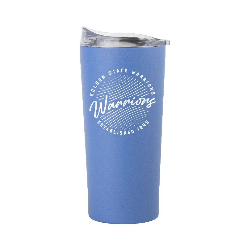 Custom Team Mugs For Club Members-Golden State Warriors 20oz Retro Script Arctic Powder Coat Tumbler