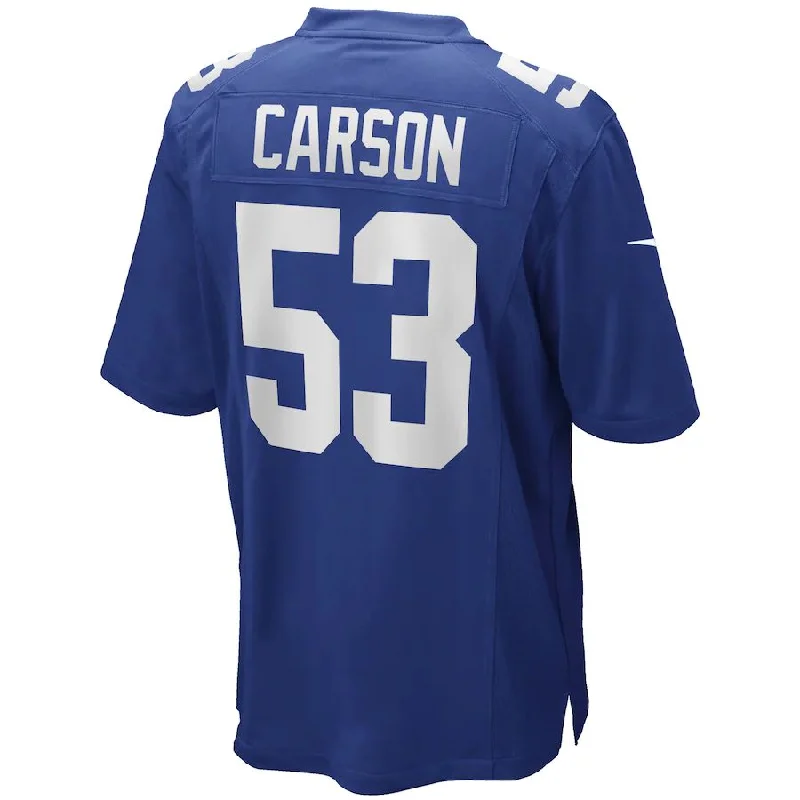 Custom Rugby Jerseys For Clubs-NY.Giants #53 Harry Carson  Royal Game Retired Player Jersey Stitched American Football Jerseys