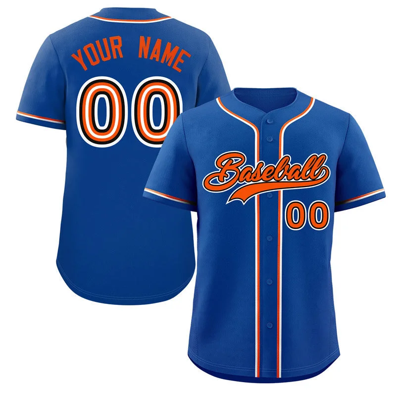 Baseball Jerseys For Supporters & Charity Campaigns-Custom Royal Orange-White Classic Style Authentic Baseball Jersey