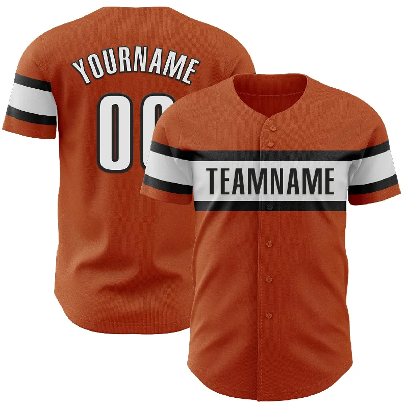 Baseball Jerseys For School Fundraisers-Custom Texas Orange White-Black Authentic Baseball Jersey