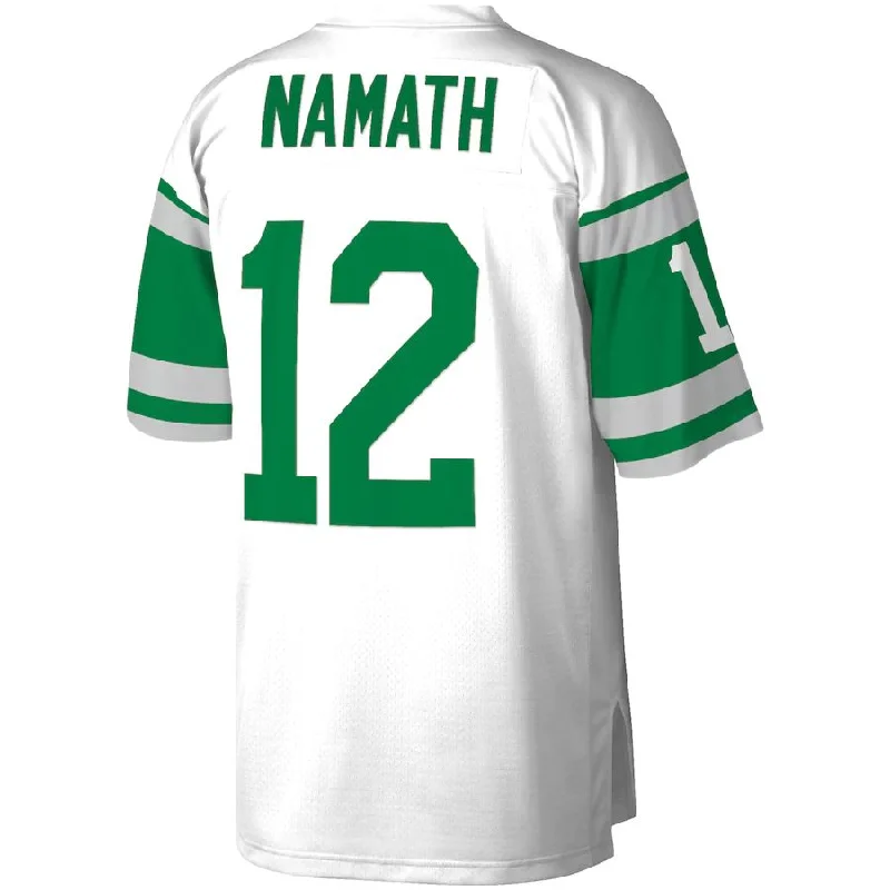 Rugby Jerseys With Custom Graphics & Text-NY.Jets #12 Joe Namath Mitchell & Ness White Retired Player Legacy Replica Jersey Stitched American Football Jerseys