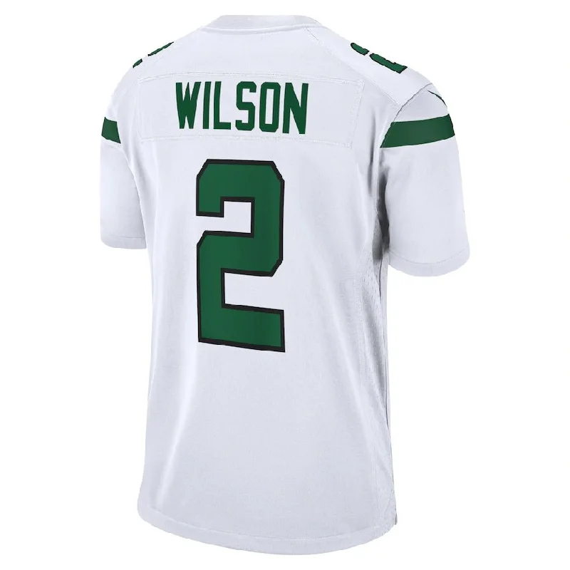 Personalized Rugby Jerseys With Player Names & Logos-NY.Jets #2 Zach Wilson White Game Jersey Stitched American Football Jerseys