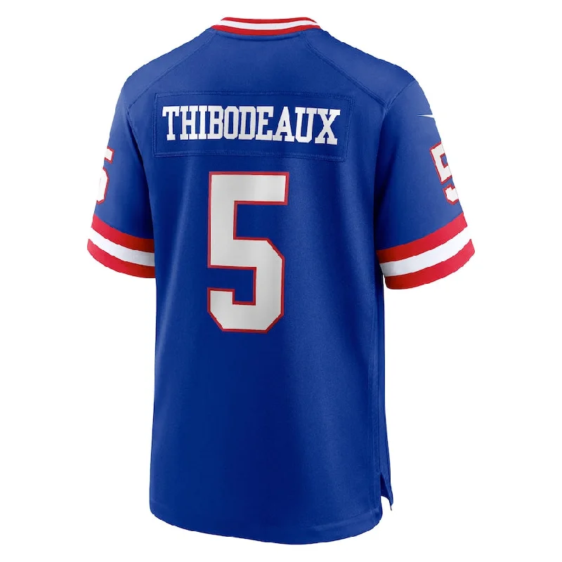 Rugby Jerseys With Custom Embroidered Designs-NY.Giants #5 Kayvon Thibodeaux Royal Classic Player Game Jersey Stitched American Football Jerseys