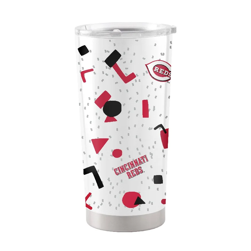 Custom Team Mugs For Promotional Products-Cincinnati Reds 20oz Flashback Stainless Steel Tumbler