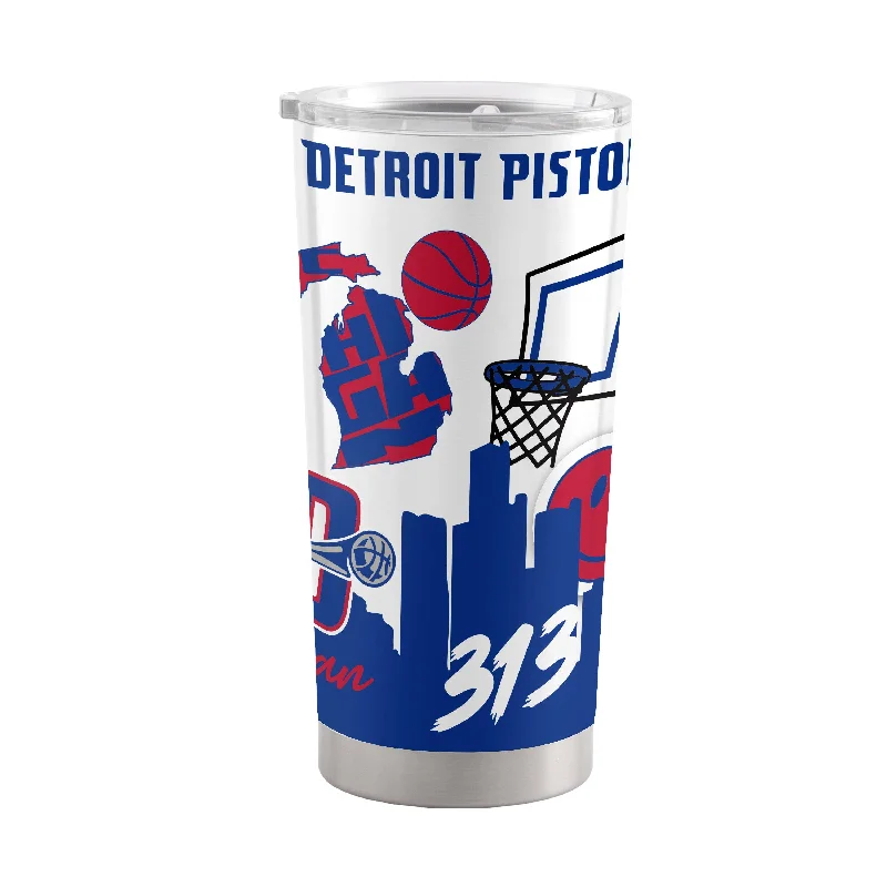 Custom Team Mugs For Corporate Marketing-Detroit Pistons 20oz Native Stainless Tumbler