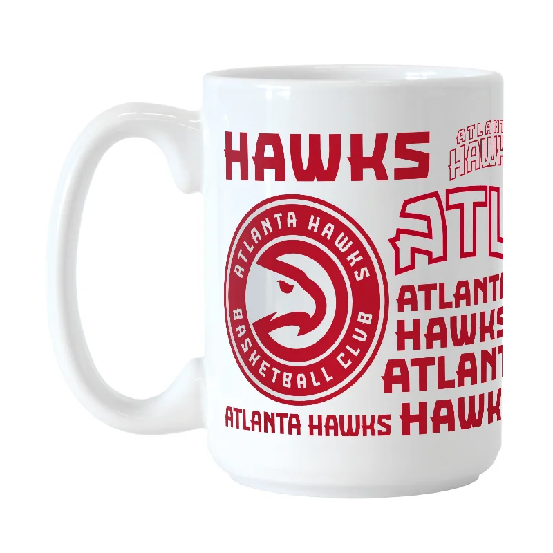 Personalized Team Mugs With Custom Phrases-Atlanta Hawks 15oz Spirit Sublimated Mug