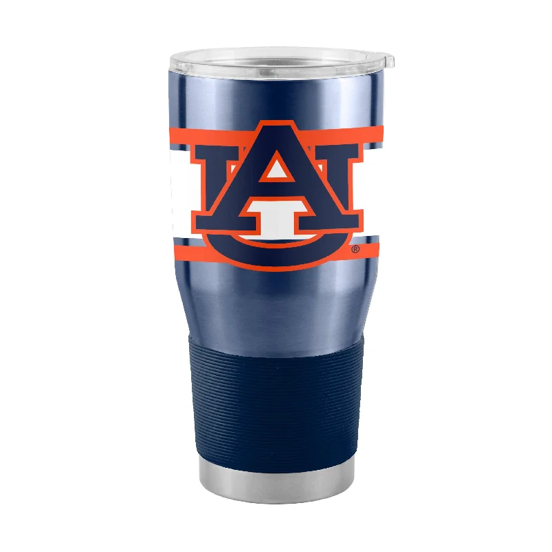 Personalized Team Mugs For Sponsorships-Auburn 30oz Stripe Stainless Steel Tumbler