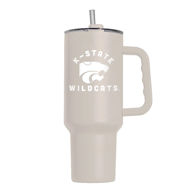 Team Mugs With Team Logo & Player Names-Kansas State 40oz Archway Sand Powder Coat Tumbler