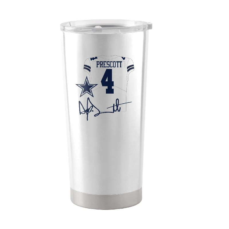 Custom Team Mugs For Professional Competitions-Dallas Cowboys Dak Prescott 20oz Stainless Steel Tumbler