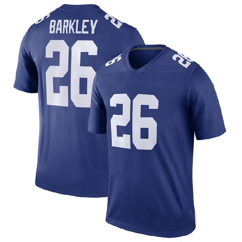 Rugby Jerseys With Bold Logos-NY.Giants #26 Saquon Barkley Royal Legend Jersey Stitched American Football Jerseys