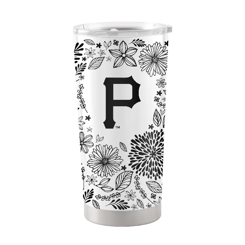 Team Mugs With Custom Logos-Pittsburgh Pirates 20oz Botanical Stainless Steel Tumbler