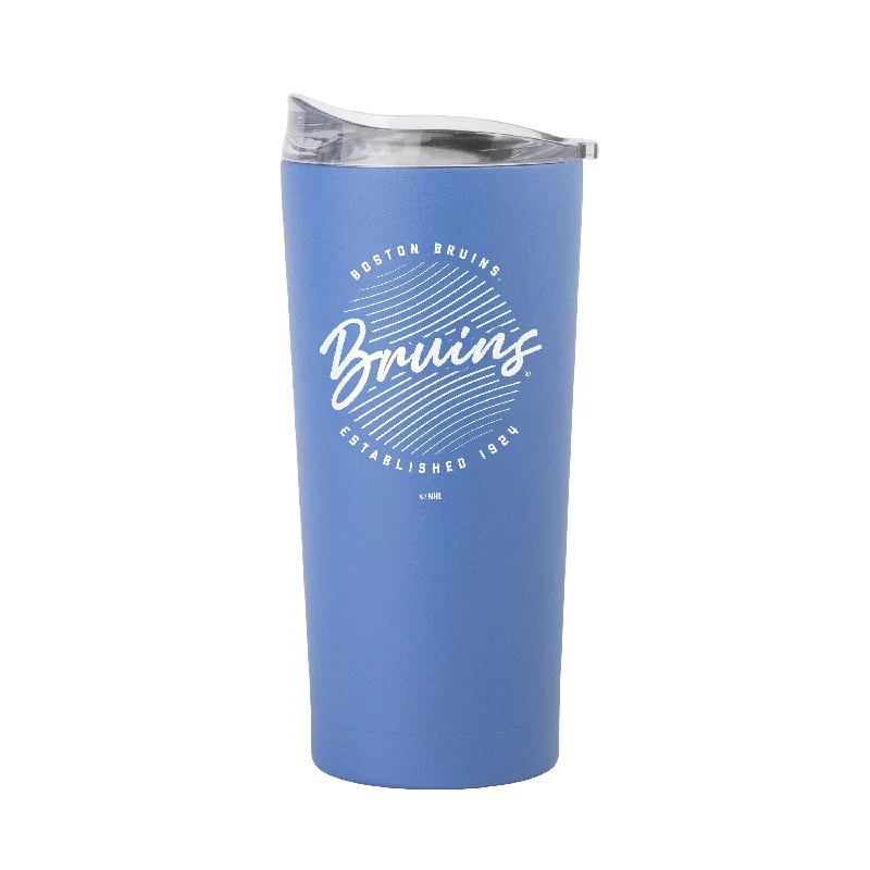 Team Mugs With Custom Text & Images-Boston Bruins 20oz Retro Script Arctic Powder Coat Tumbler