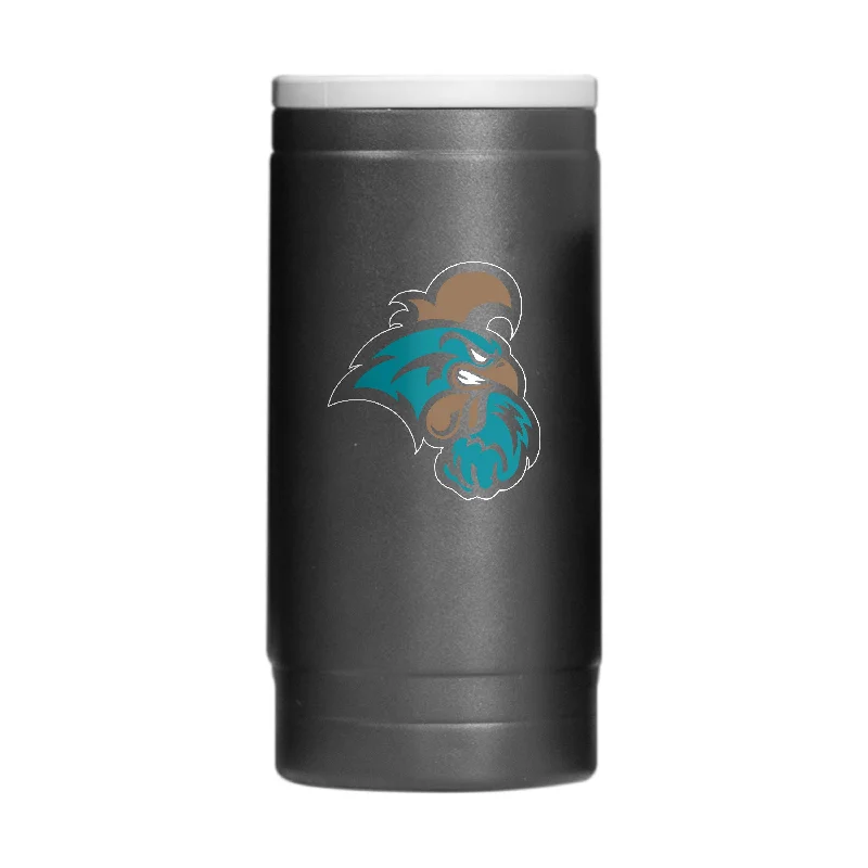 Team Mugs For Social Media Campaigns-Coastal Carolina 12oz Flipside Powder Coat Slim Can Coolie