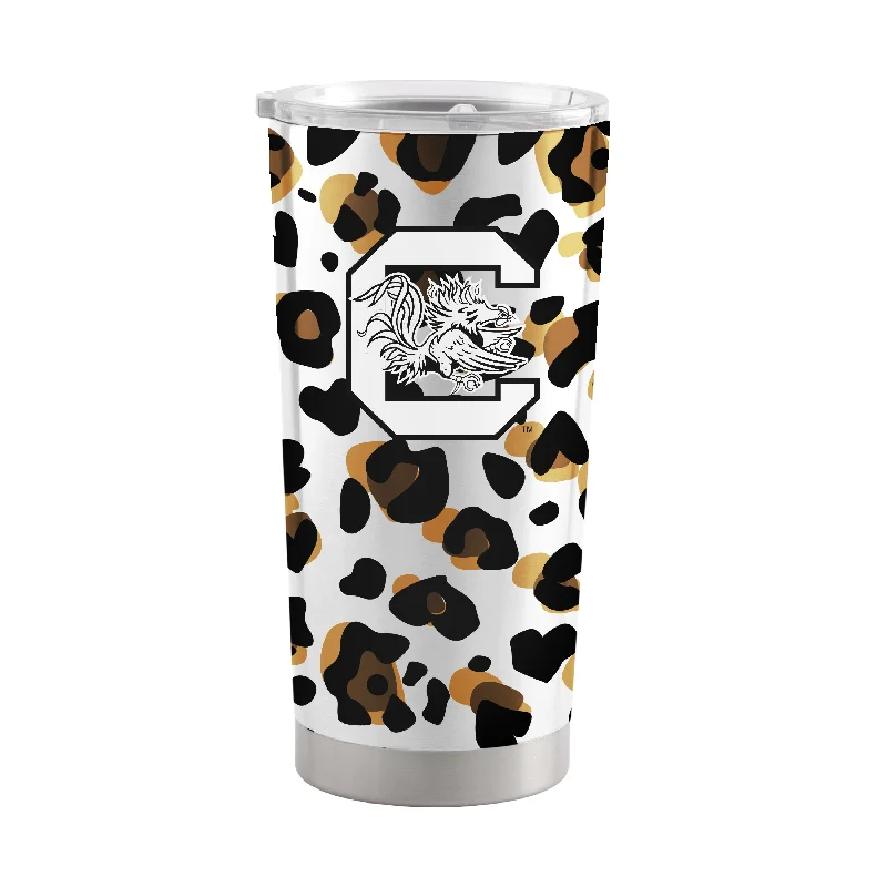 Custom Team Mugs For VIP Gifts-South Carolina 20oz Neutral Leopard Stainless Steel Tumbler