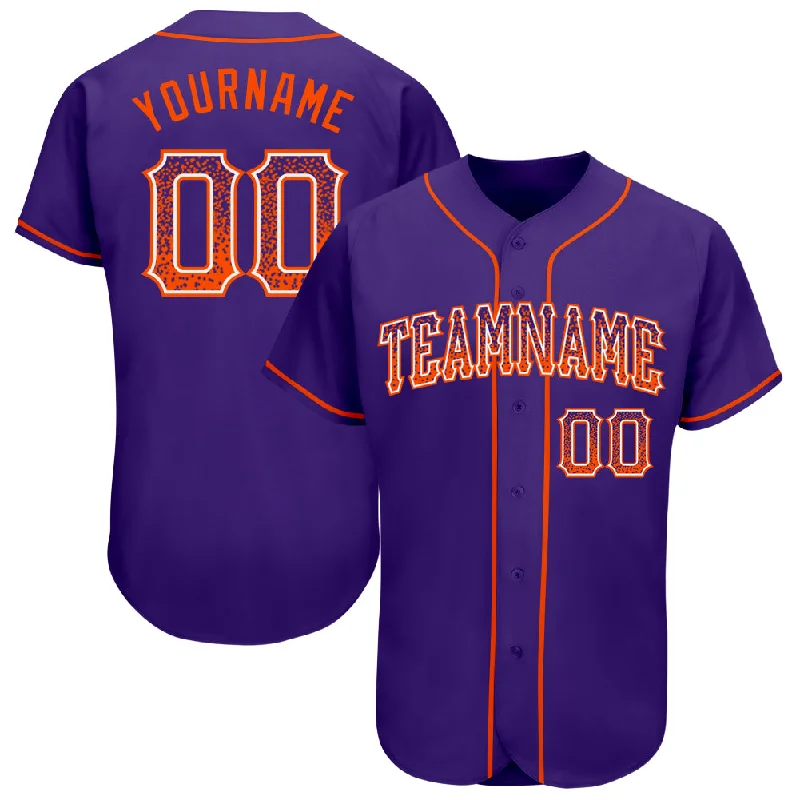 Baseball Jerseys For Supporters & Charity Campaigns-Custom Purple Orange-White Authentic Drift Fashion Baseball Jersey