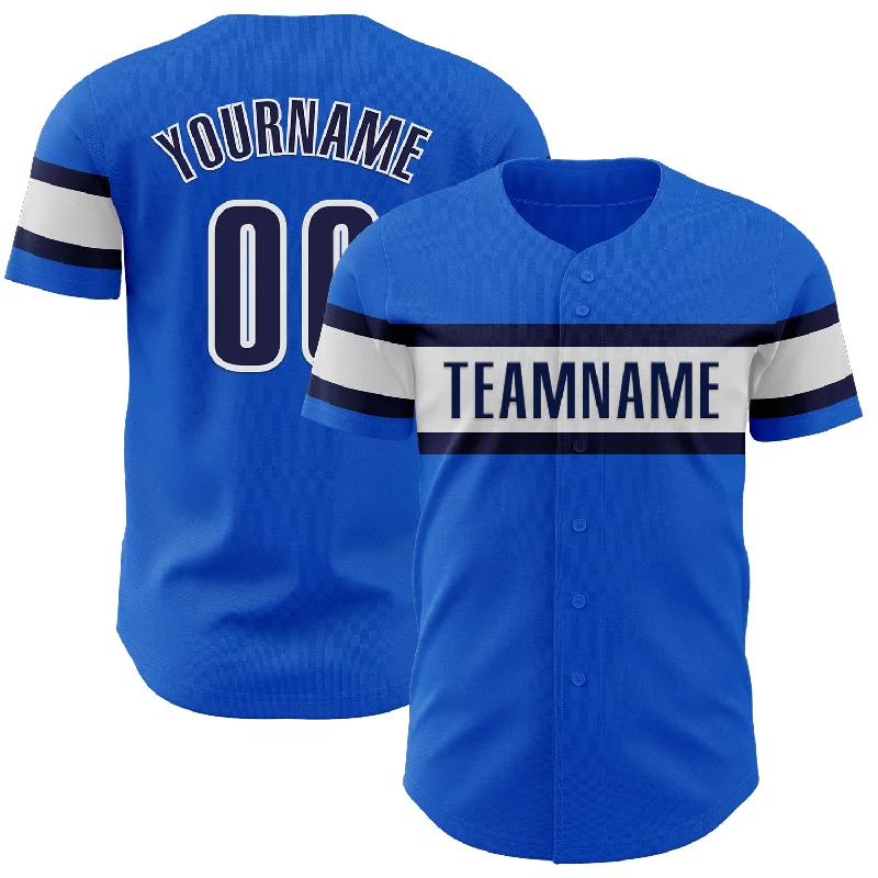 Custom Baseball Jerseys For Fans-Custom Thunder Blue Navy-White Authentic Baseball Jersey