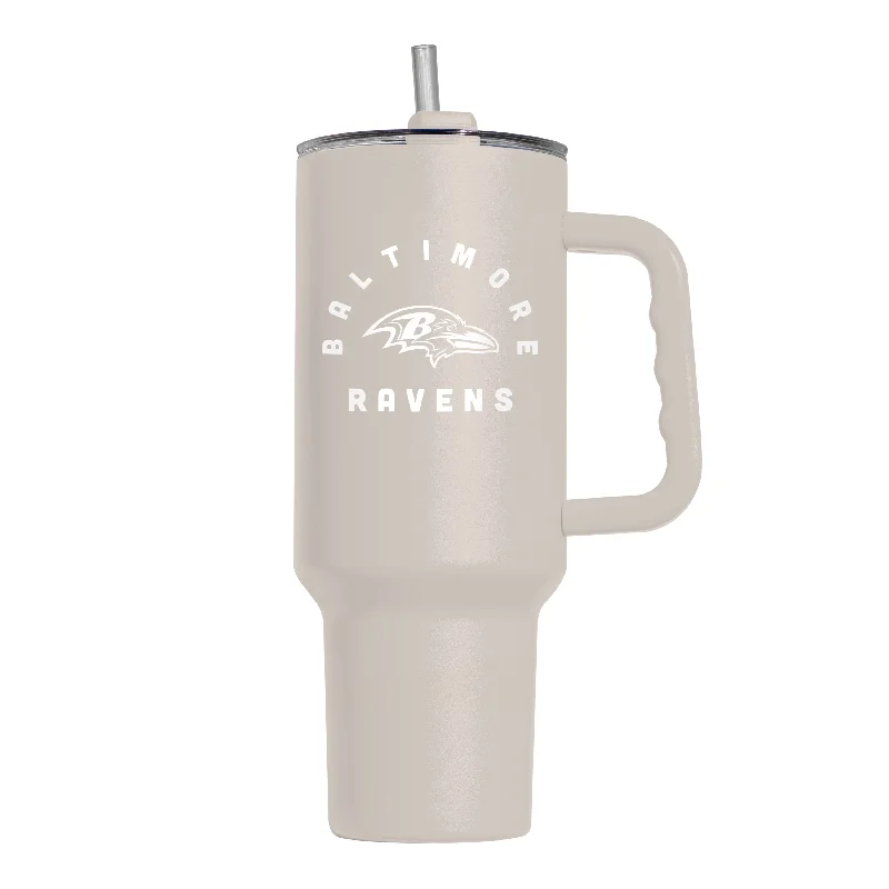 Team Mugs With Unique Custom Features-Baltimore Ravens 40oz Archway Sand Powder Coat Tumbler