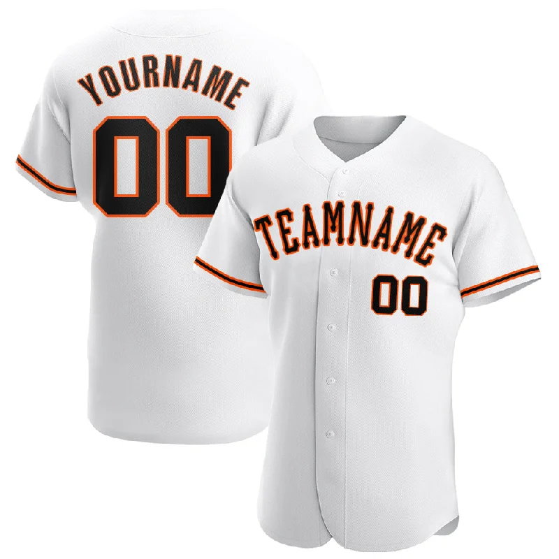 Baseball Jerseys For Special Match Days-Custom White Black-Orange Authentic Baseball Jersey