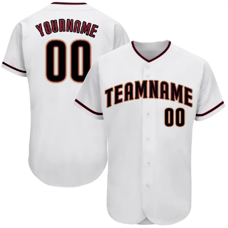 Custom Baseball Jerseys For Event Giveaways-Custom White Black-Crimson Authentic Baseball Jersey