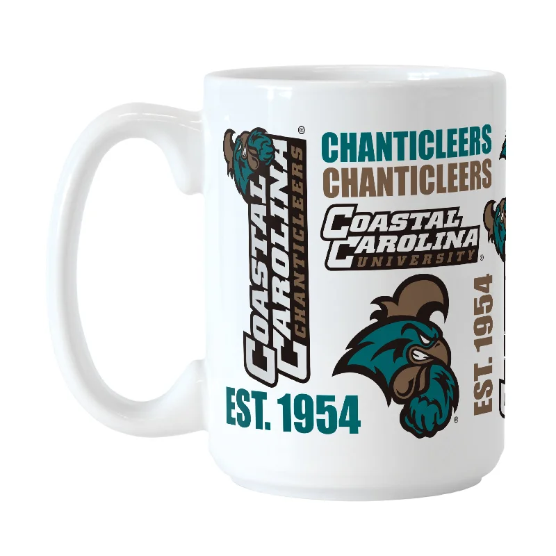 Personalized Team Mugs For Coaches-Coastal Carolina 15oz Spirit Sublimated Mug