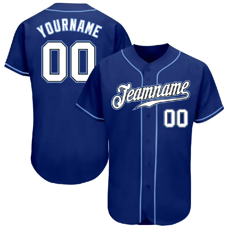 Custom Baseball Jerseys With Unique Color Schemes-Custom Royal White-Light Blue Authentic Baseball Jersey