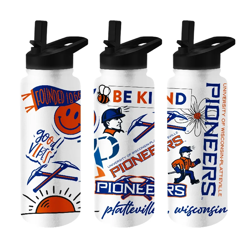 Custom Team Mugs For Youth Teams-Wisconsin Platteville 34oz Native Quencher Bottle