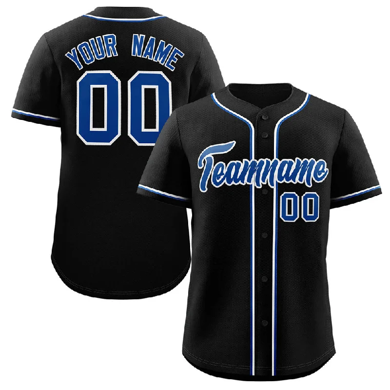 Baseball Jerseys With Custom Patches & Designs-Custom Black Royal-White Classic Style Authentic Baseball Jersey