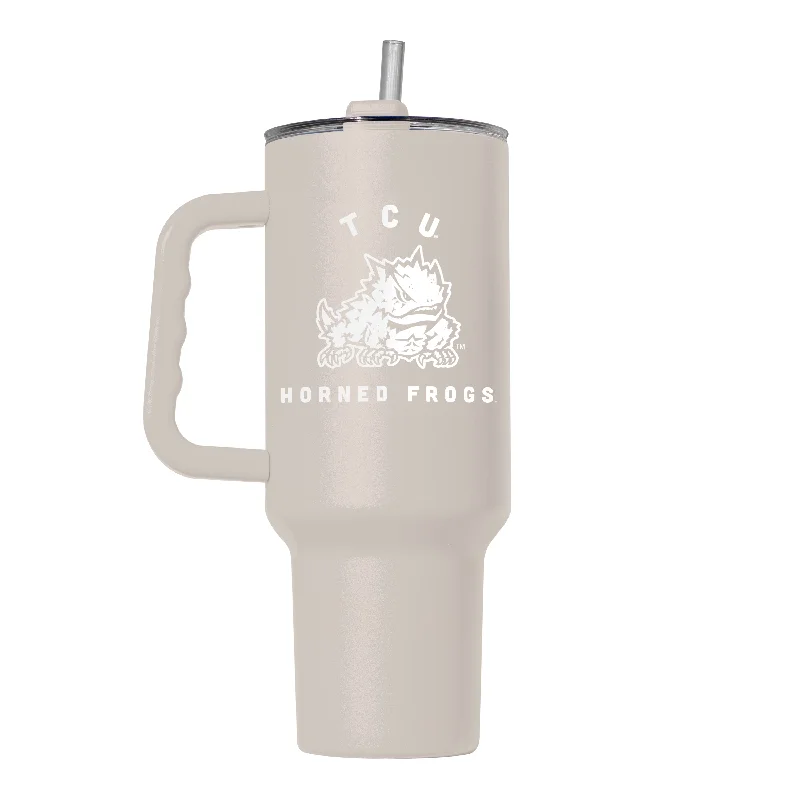 Custom Team Mugs For League Players-TCU 40oz Archway Powder Coat Tumbler