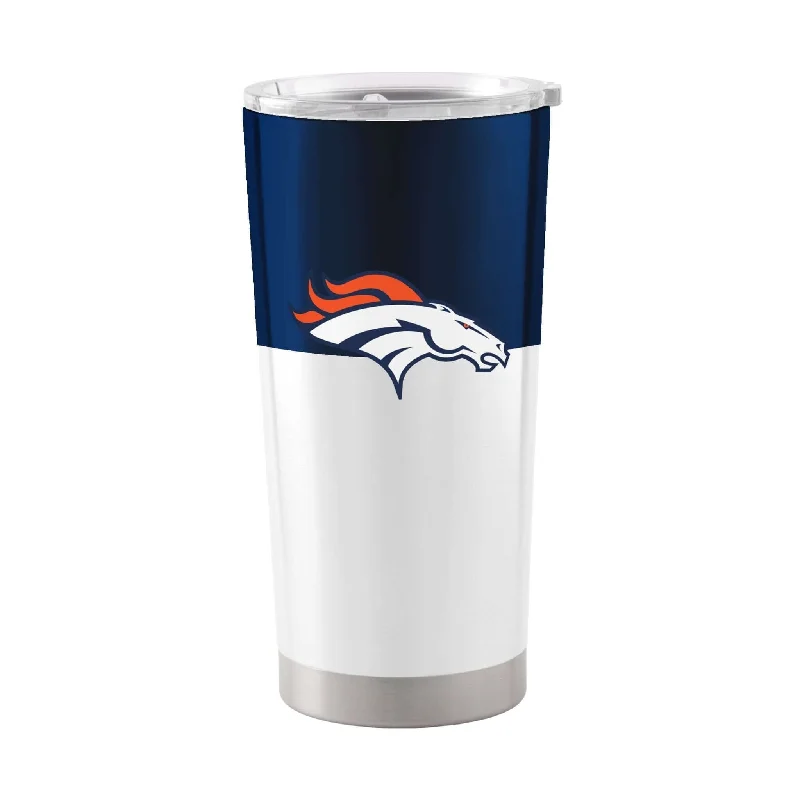 Personalized Team Mugs For Fan Engagement-Denver Broncos Colorblock 20oz Stainless Tumbler