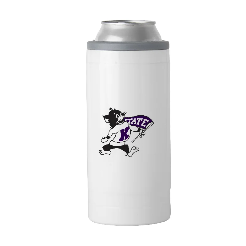 Team Mugs With Custom Text & Images-Kansas State Willie 12oz Gameday Slim Can Coolie