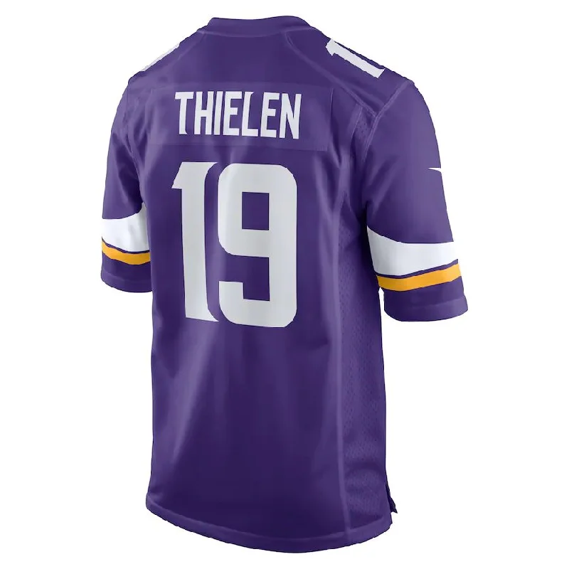 Personalized Rugby Jerseys With Fun & Bold Statements-MN.Vikings #19 Adam Thielen Purple Game Jersey Stitched American Football Jerseys