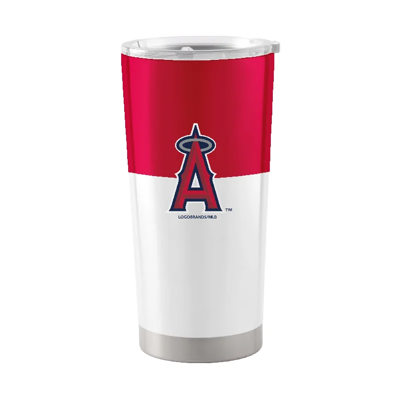 Team Mugs For Birthday & Anniversary Gifts-Los Angeles Angels 20oz Colorblock Stainless Steel Tumbler