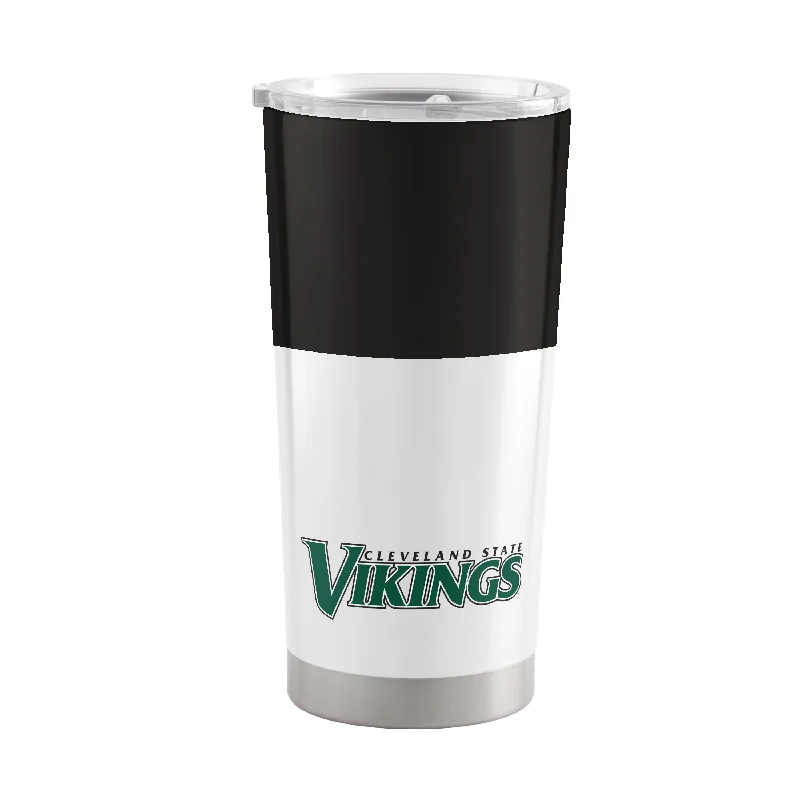 Custom Team Mugs With Personalized Artwork-Cleveland State 20oz Colorblock Stainless Tumbler