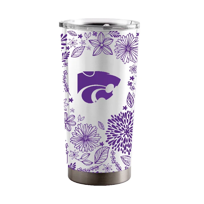 Team Mugs For Special Occasions-Kansas State 20oz Botanical Stainless Steel Tumbler