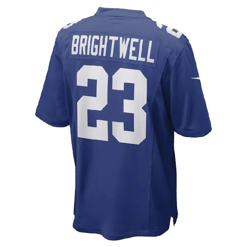 Custom Rugby Jerseys For Charity-NY.Giants #23 Gary Brightwell Royal Team Game Player Jersey Stitched American Football Jerseys