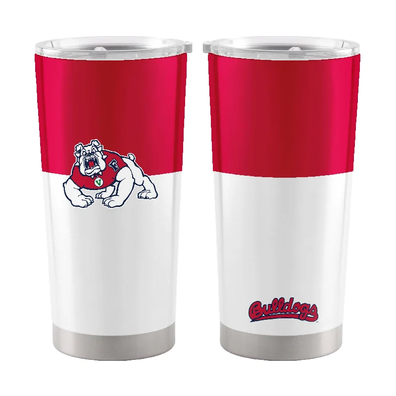 Team Mugs With Custom Graphics-Fresno State 20oz Colorblock Stainless Tumbler