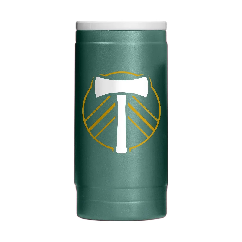 Custom Team Mugs For Fan Base-Portland Timbers 12oz Flipside Powder Coat Slim Can Coolie