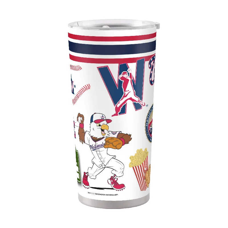 Custom Team Mugs For Sports Teams-Washington Nationals 20oz Native Stainless Steel Tumbler