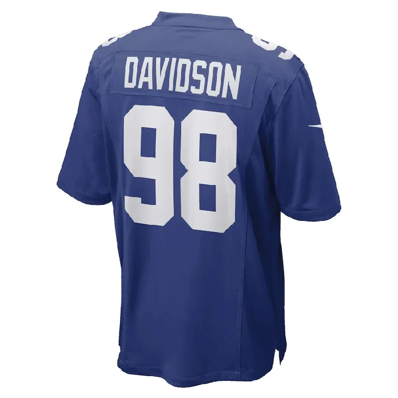 Custom Rugby Jerseys For Local Leagues-NY.Giants #98 D.J. Davidson Royal Game Player Jersey Stitched American Football Jerseys