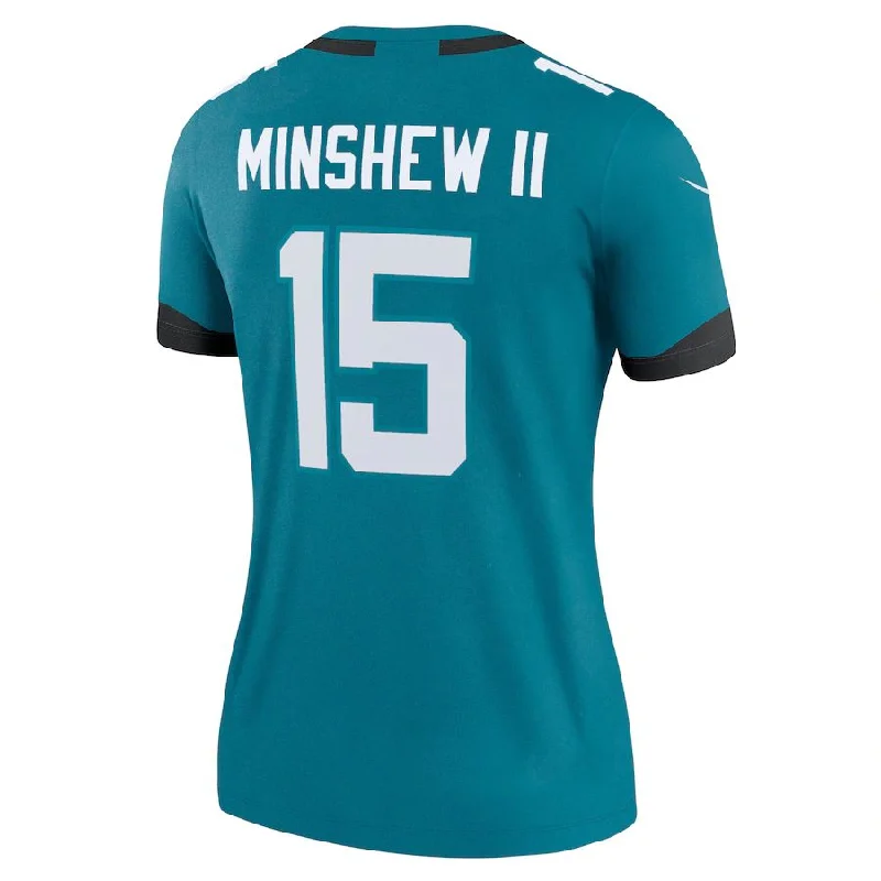 Custom Rugby Jerseys For Holiday Gifts-J.Jaguars #15 Gardner Minshew II Teal Legend Jersey Stitched American Football Jerseys