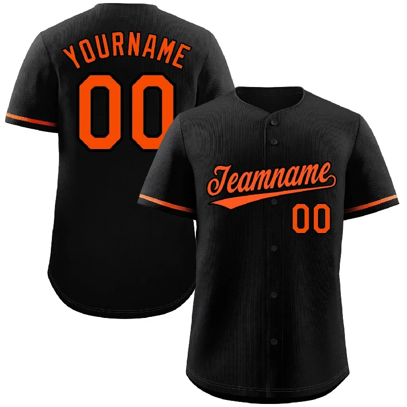 Personalized Baseball Jerseys For Local Leagues-Custom Black Orange Classic Style Authentic Baseball Jersey