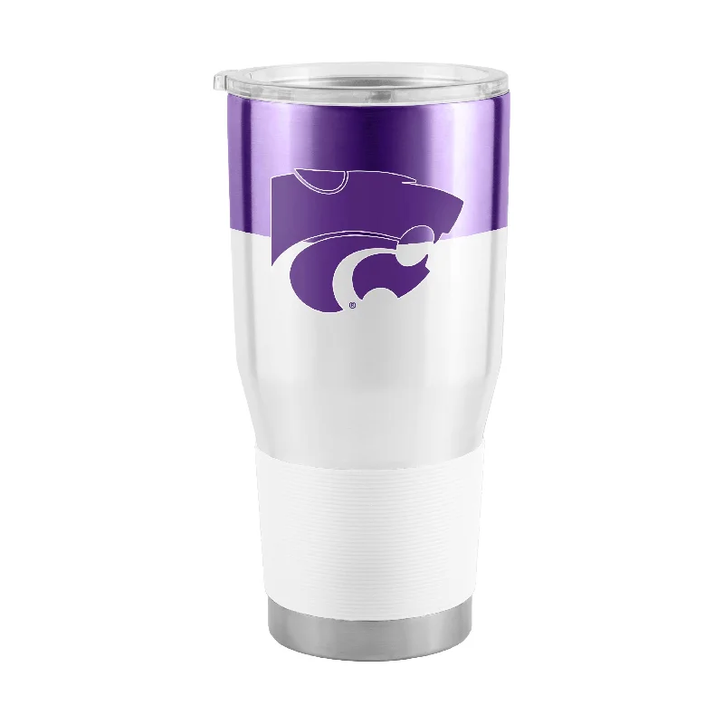 Personalized Team Mugs For Fundraisers-Kansas State 30oz Colorblock Stainless Steel Tumbler