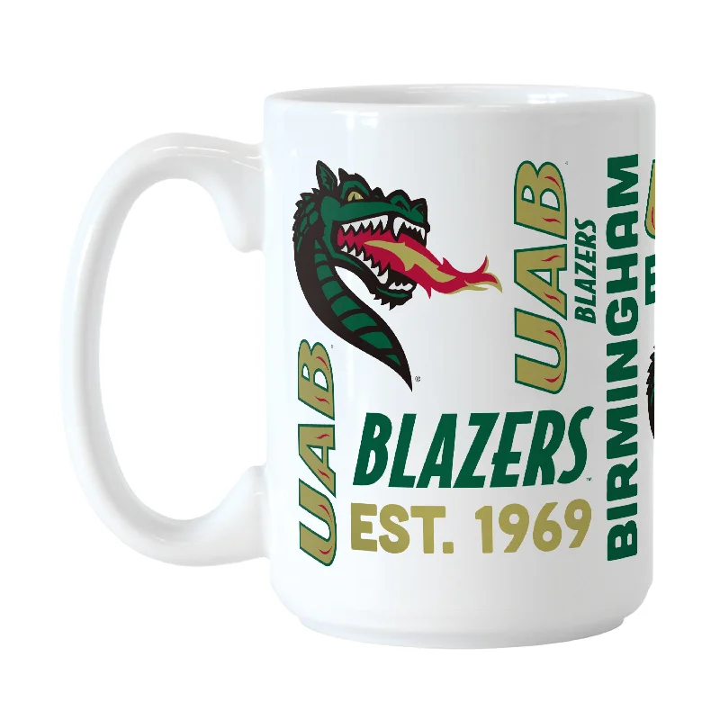 Custom Team Mugs For Group Orders-UAB 15oz Spirit Sublimated Mug