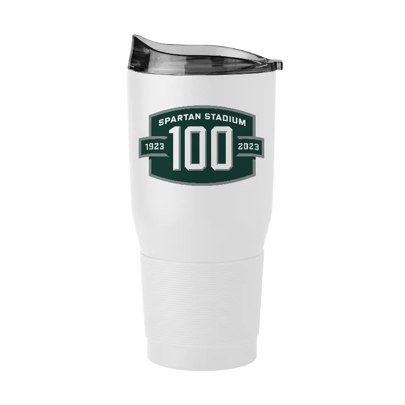 Custom Team Mugs For Holiday Promotions-Michigan State Stadium 100th Anniversary 30oz Powder Coat Tumbler