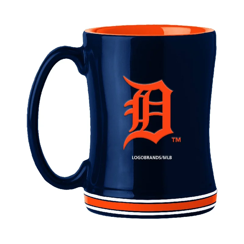 Team Mugs For Corporate Team Building-Detroit Tigers 14oz Relief Mug