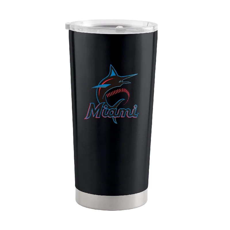 Team Mugs For Personal & Group Gifting-Miami Marlins 20oz Gameday Stainless Tumbler